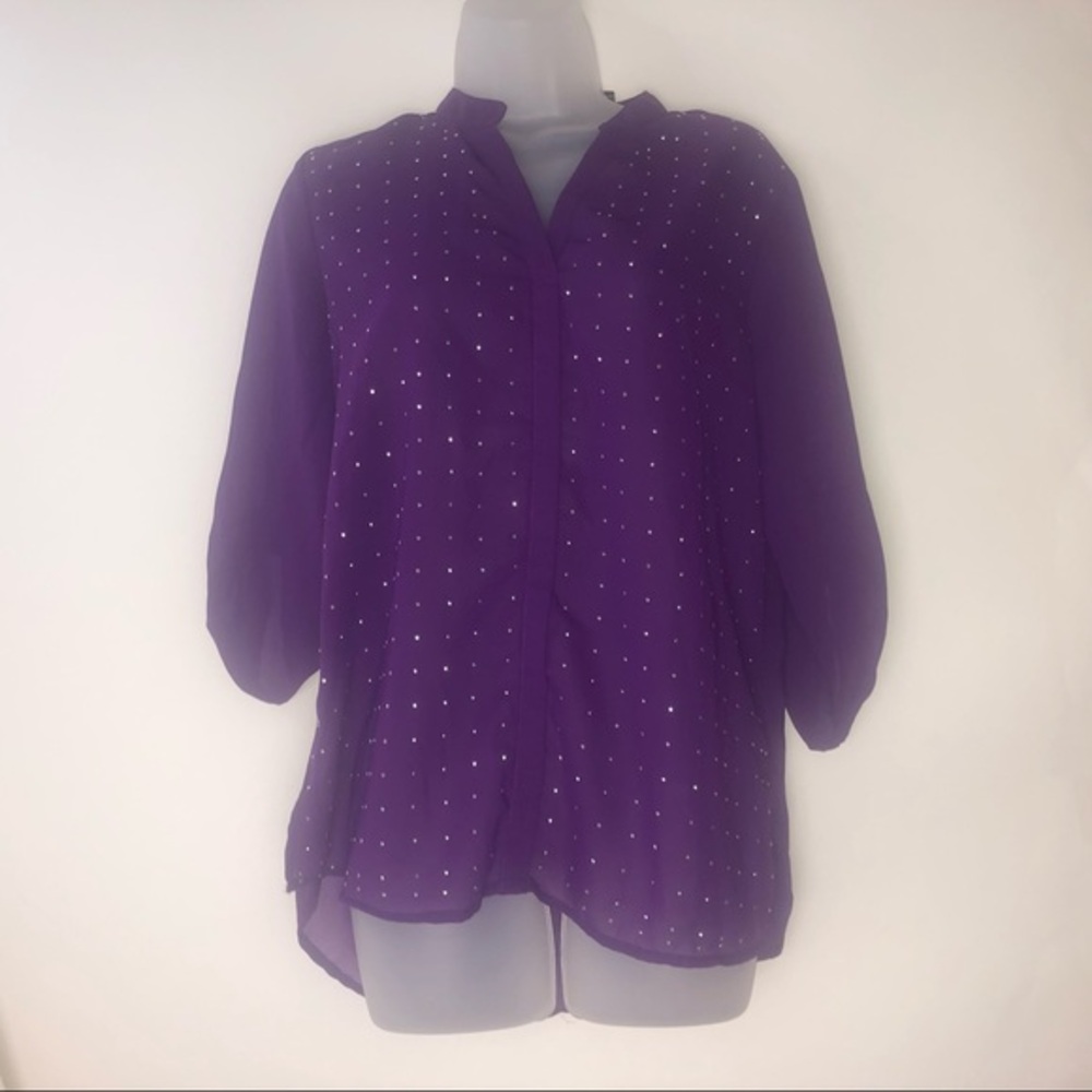 Millenium Purple‎ Blouse w/Embellishments Women's Medium